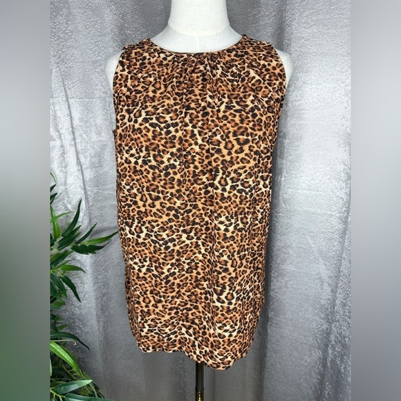 NEW Loveappella Women’s Animal Print Tank Tops Brown Sz S - Picture 1 of 9